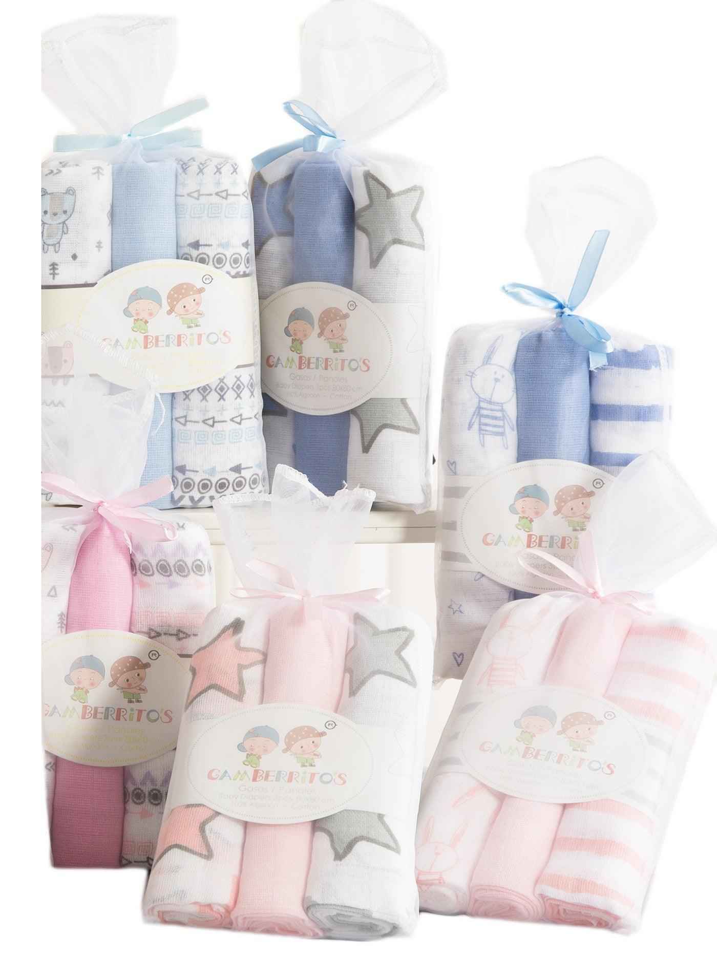 Imagen del ProductoGasas Bebé pack x3 Algodón Estampadas