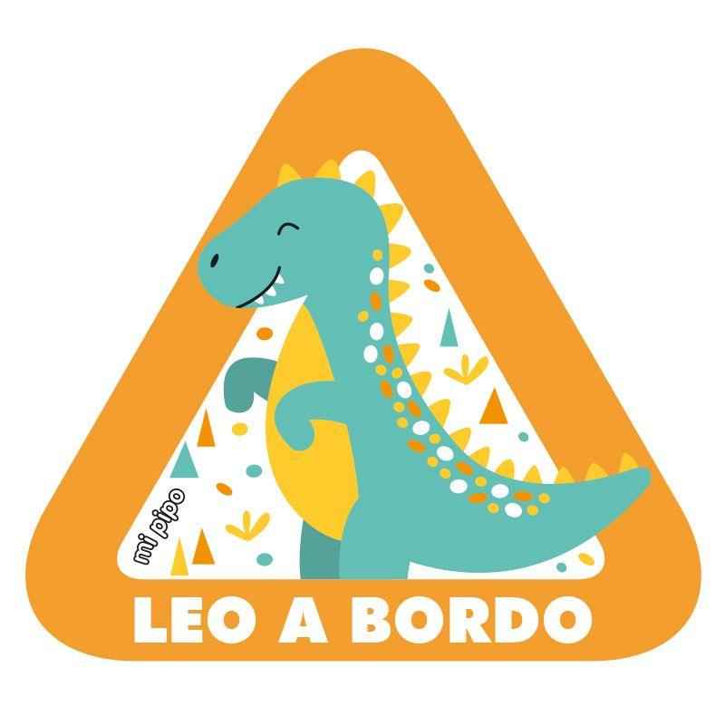 Imagen del ProductoPegatina Bebé a Bordo Personalizada Mi Pipo Dino