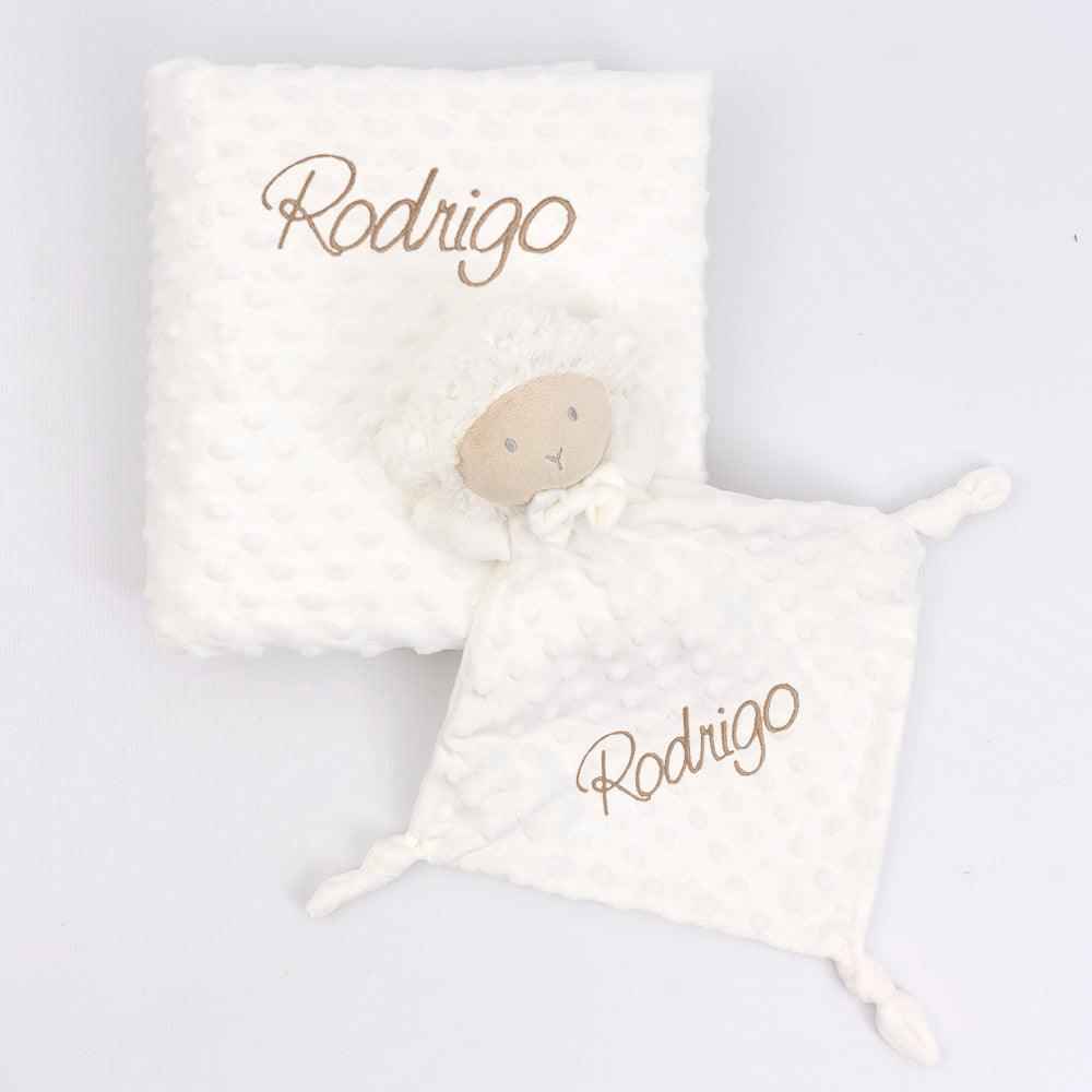 Imagen del ProductoManta con Dou dou personalizados Bebé Ovejita Blanca Nanetes
